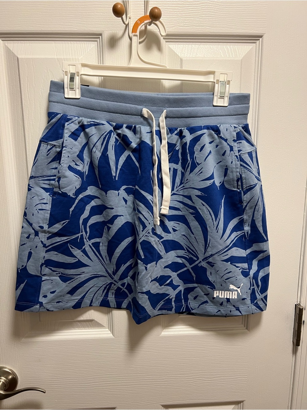 Puma Blue and Light Blue Tropical Print Skirt
